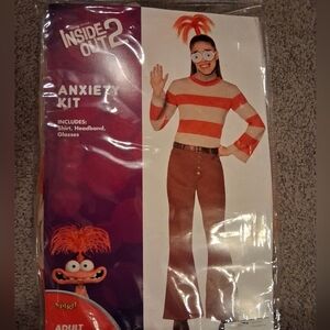 Inside Out 2 Anxiety Kit Costume Med Shirt & Headband. MISSING GLASSES
